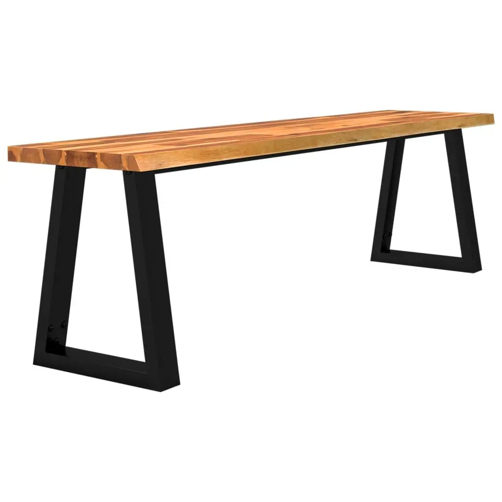 Live Edge 160cm Solid Acacia Wood Bench with Steel Frame