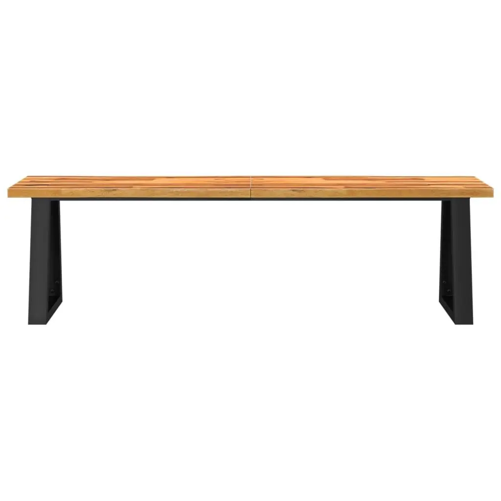 Live Edge 160cm Solid Acacia Wood Bench with Steel Frame