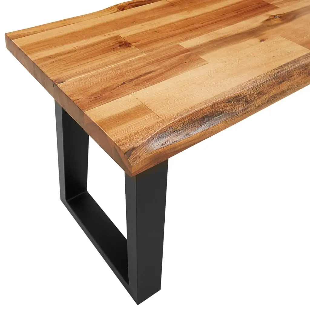Live Edge 160cm Solid Acacia Wood Bench with Steel Frame