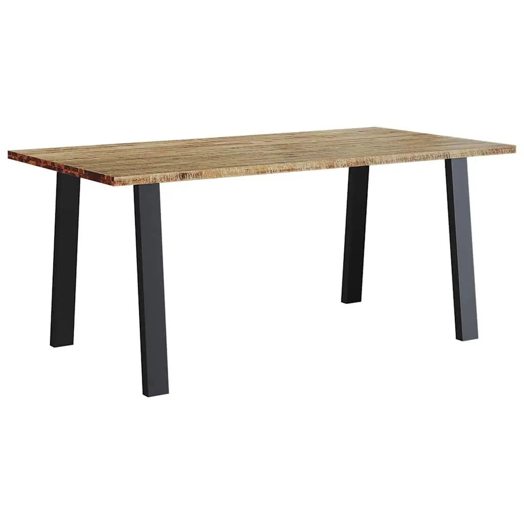 Solid Wood Acacia Dining Table with Steel Legs 150x90cm