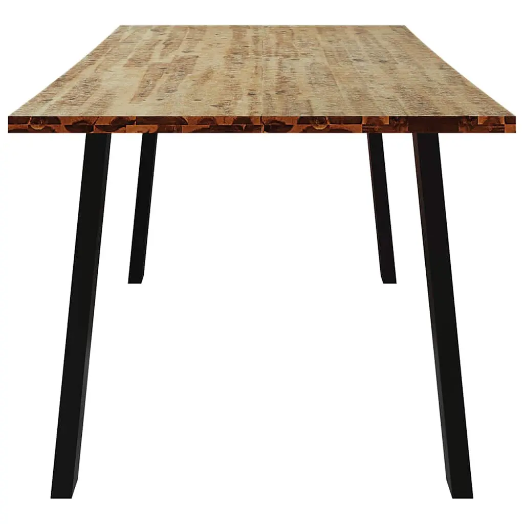 Solid Wood Acacia Dining Table with Steel Legs 150x90cm