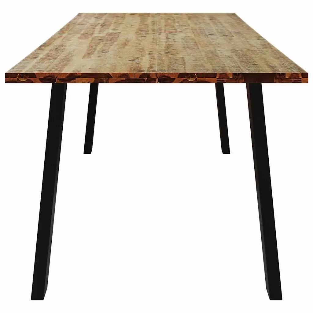 Dining Table Solid Wood Acacia 200x90x75 cm Brown Industrial Legs