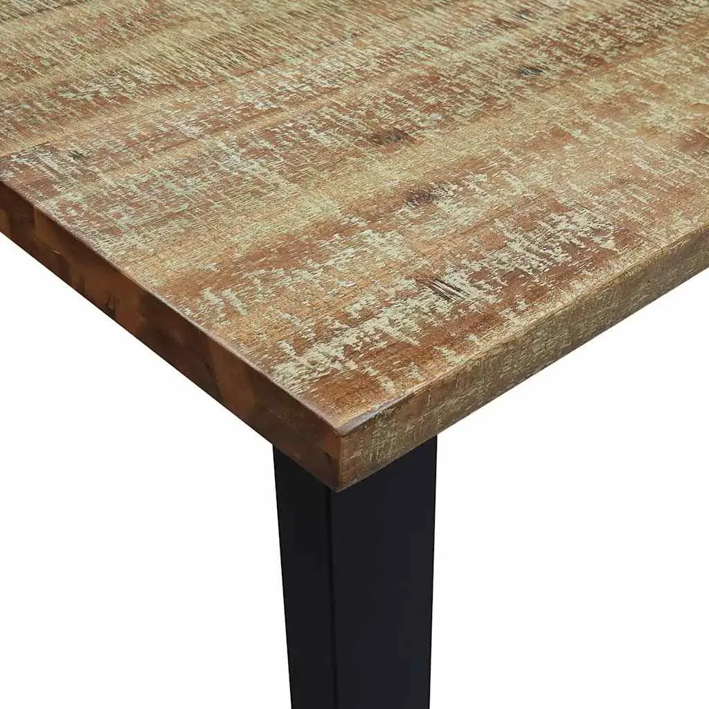 Dining Table Solid Wood Acacia 200x90x75 cm Brown Industrial Legs