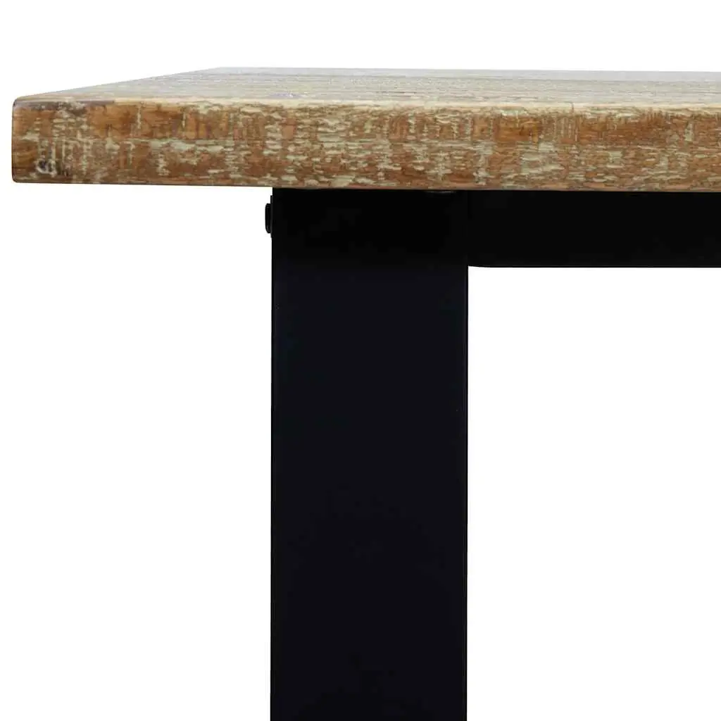Dining Table Solid Wood Acacia 200x90x75 cm Brown Industrial Legs