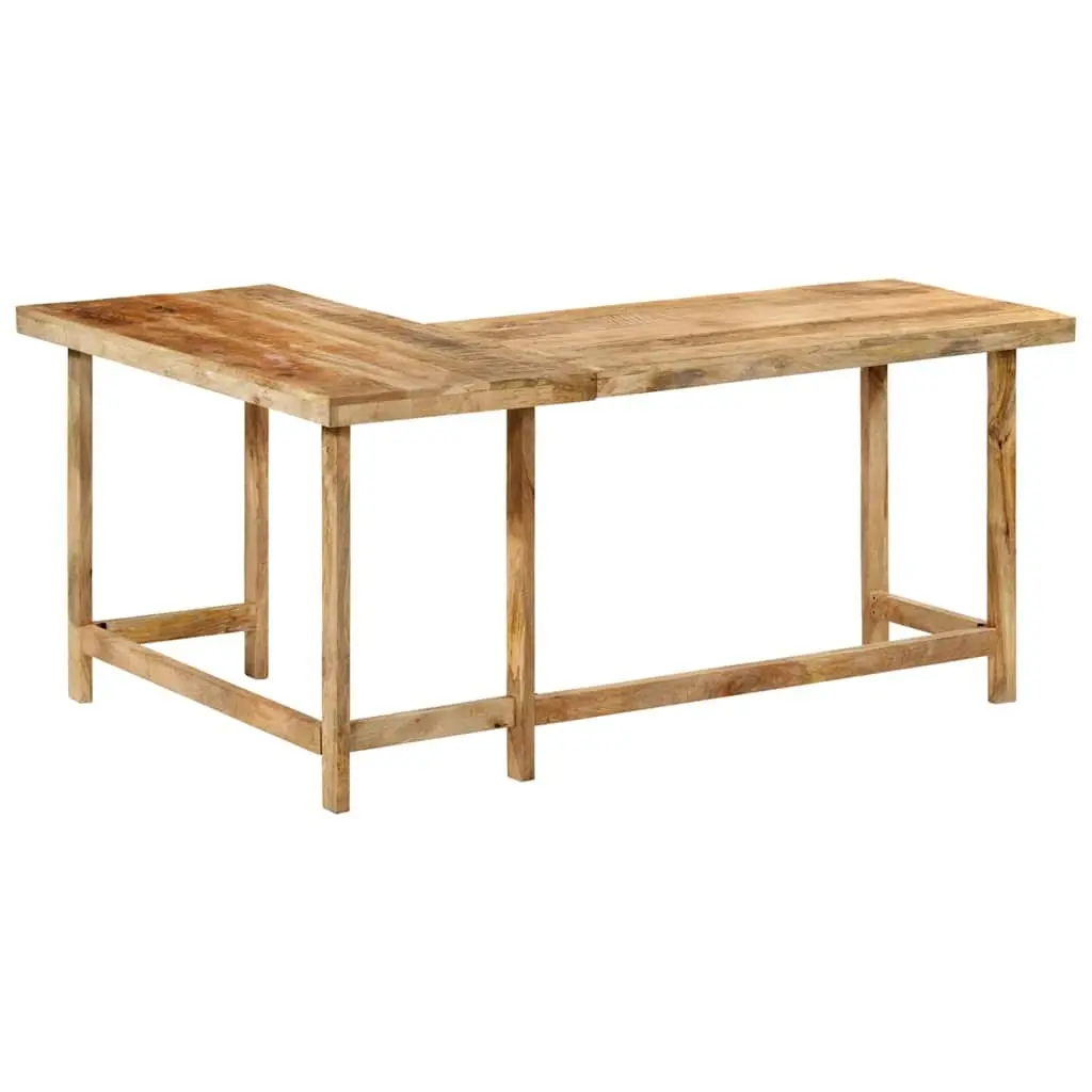 L-Shaped Desk Solid Mango Wood 165x110x75cm Brown