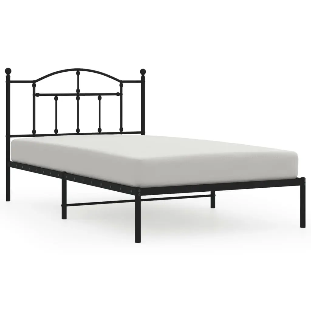 King Single Metal Bed Frame 107x203 cm with Headboard