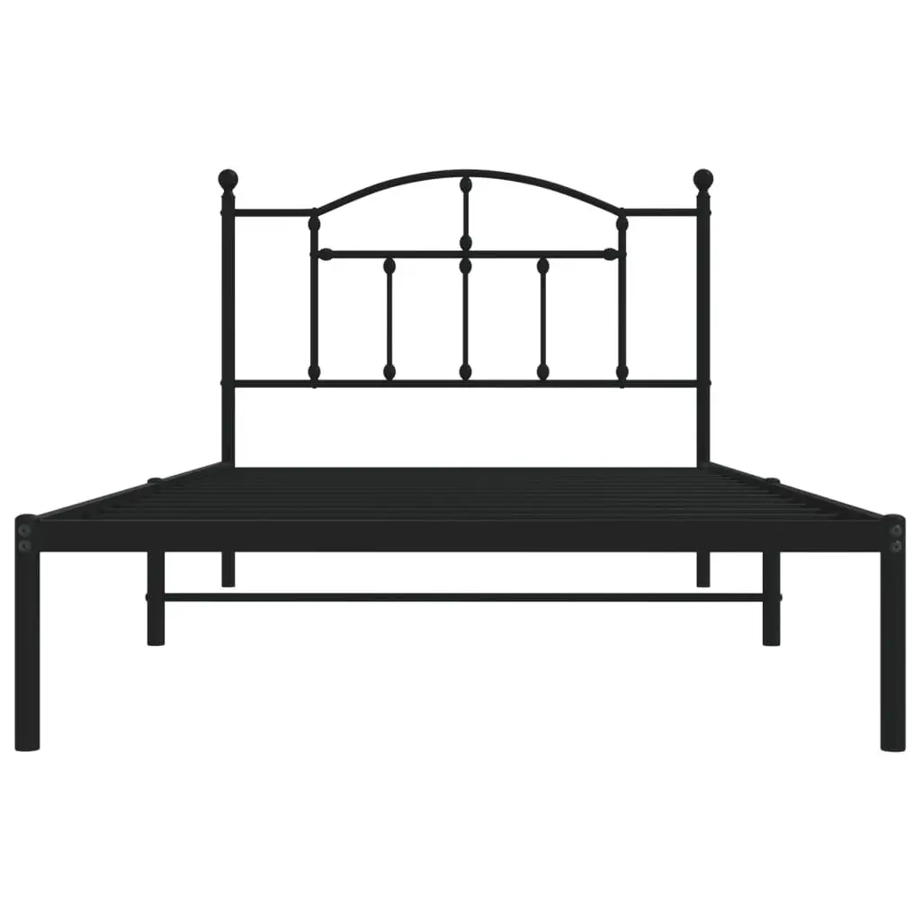 King Single Metal Bed Frame 107x203 cm with Headboard