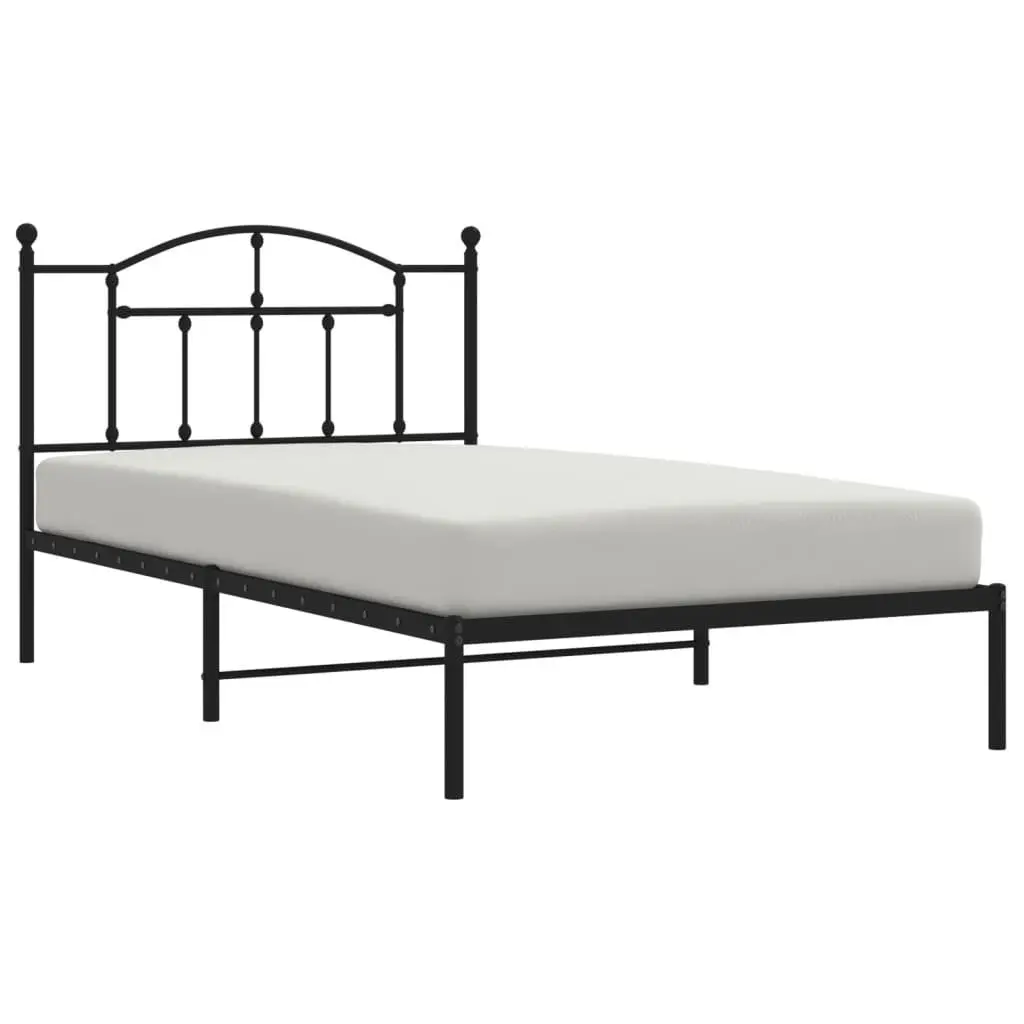 King Single Metal Bed Frame 107x203 cm with Headboard