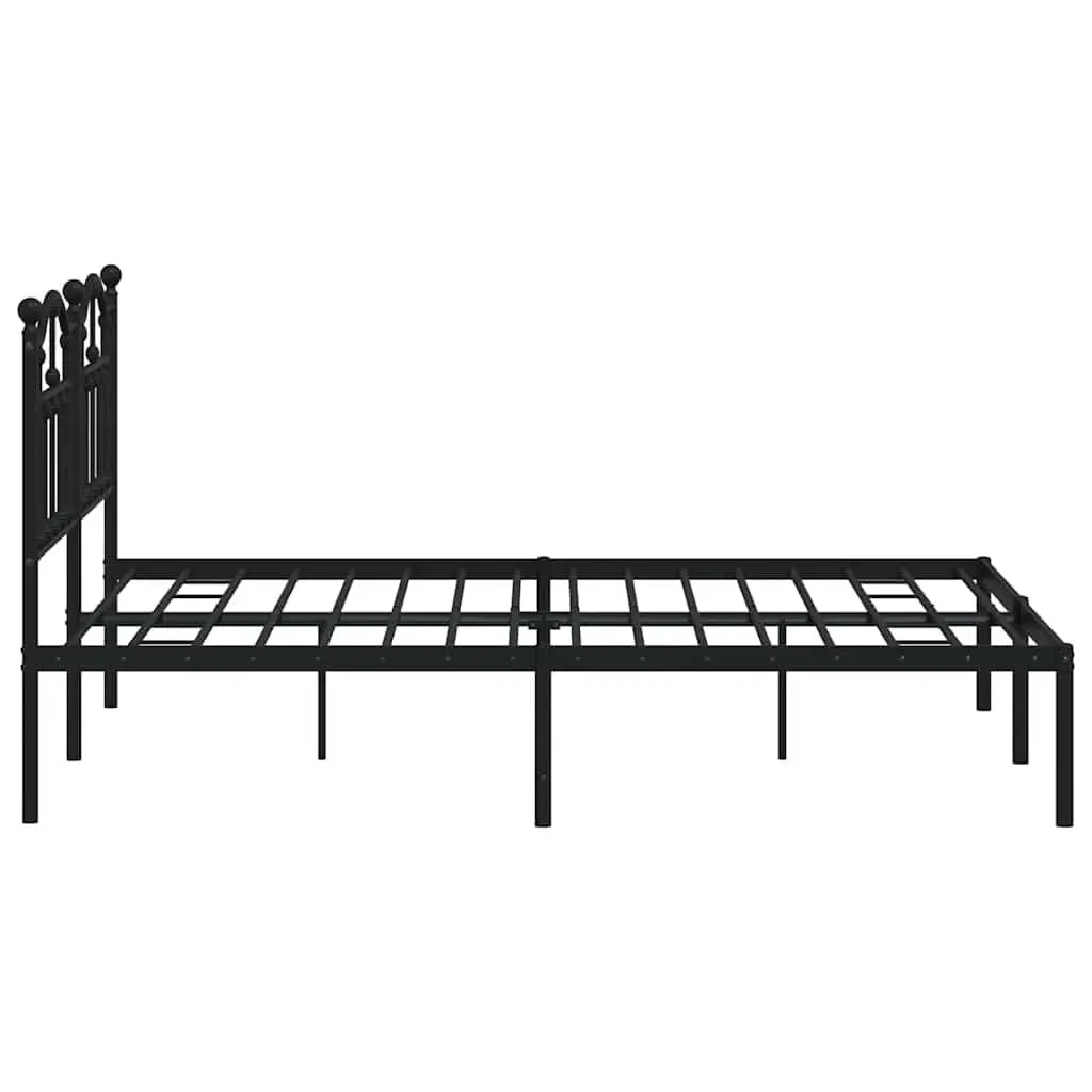 Metal Bed Frame Steel 150x200 cm Black