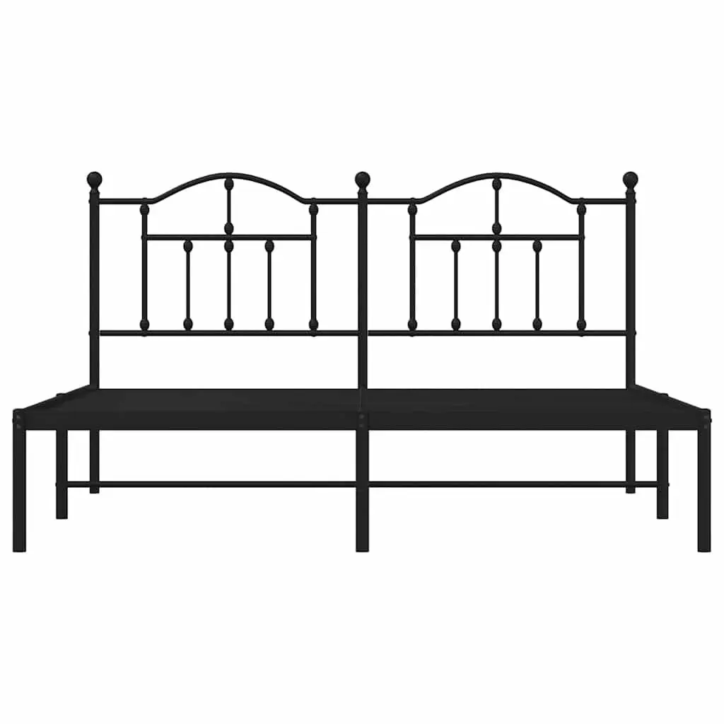 Metal Bed Frame Powder-coated Steel King 183x203 cm Black