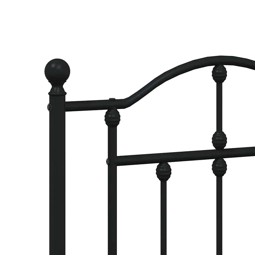 Metal Bed Frame Powder-coated Steel King 183x203 cm Black