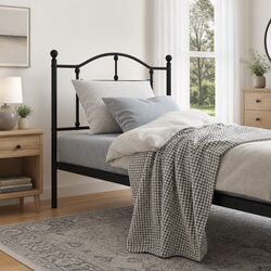 Durable Black Metal Headboard for Bed Frames - 90 cm
