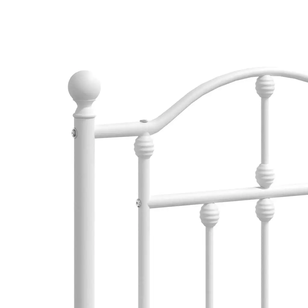 Metal Bed Frame Powder-coated Steel 150x200 cm White