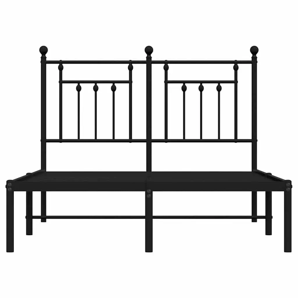 Metal Bed Frame Powder-coated Steel 135x190 cm Black