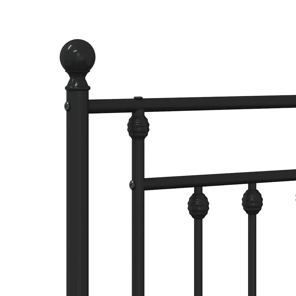 Metal Bed Frame Powder-coated Steel 135x190 cm Black