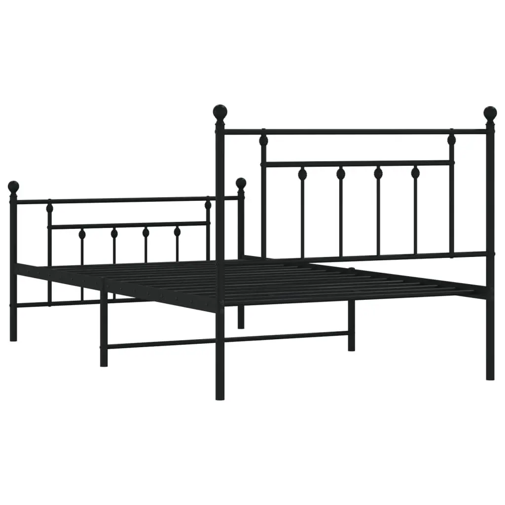 King Single Metal Bed Frame 107x203cm Black