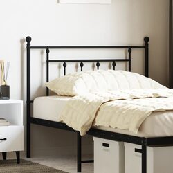 Sturdy Black Metal Headboard 107cm for Bed Frames