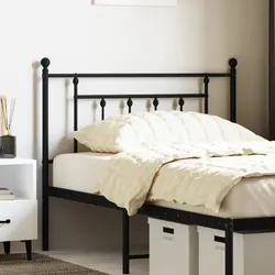 Sturdy Black Metal Headboard 107cm for Bed Frames