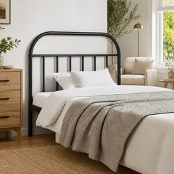 Sturdy Black Metal Headboard 107 cm for Classic Beds