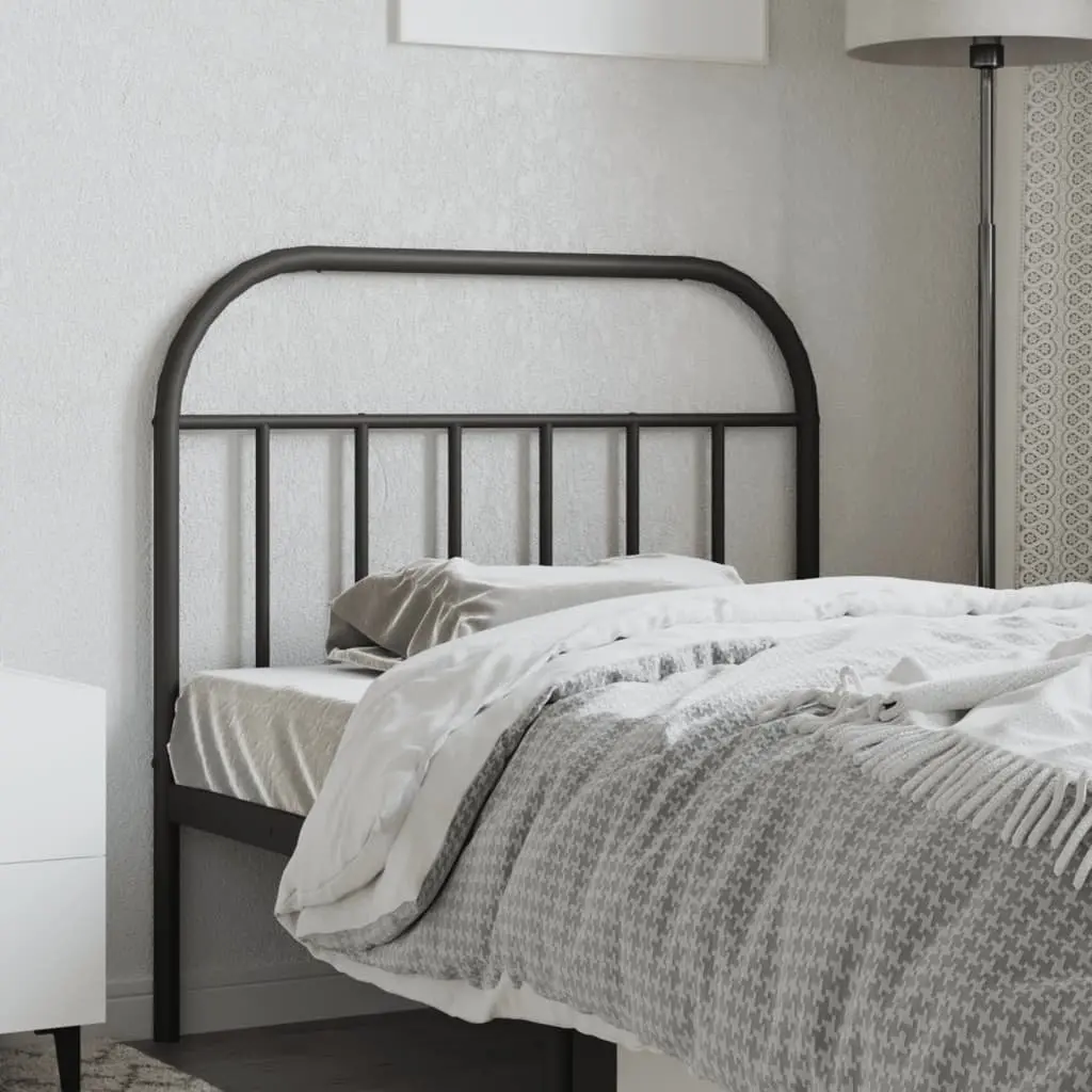 Metal Headboard Powder-coated Steel 107cm Black