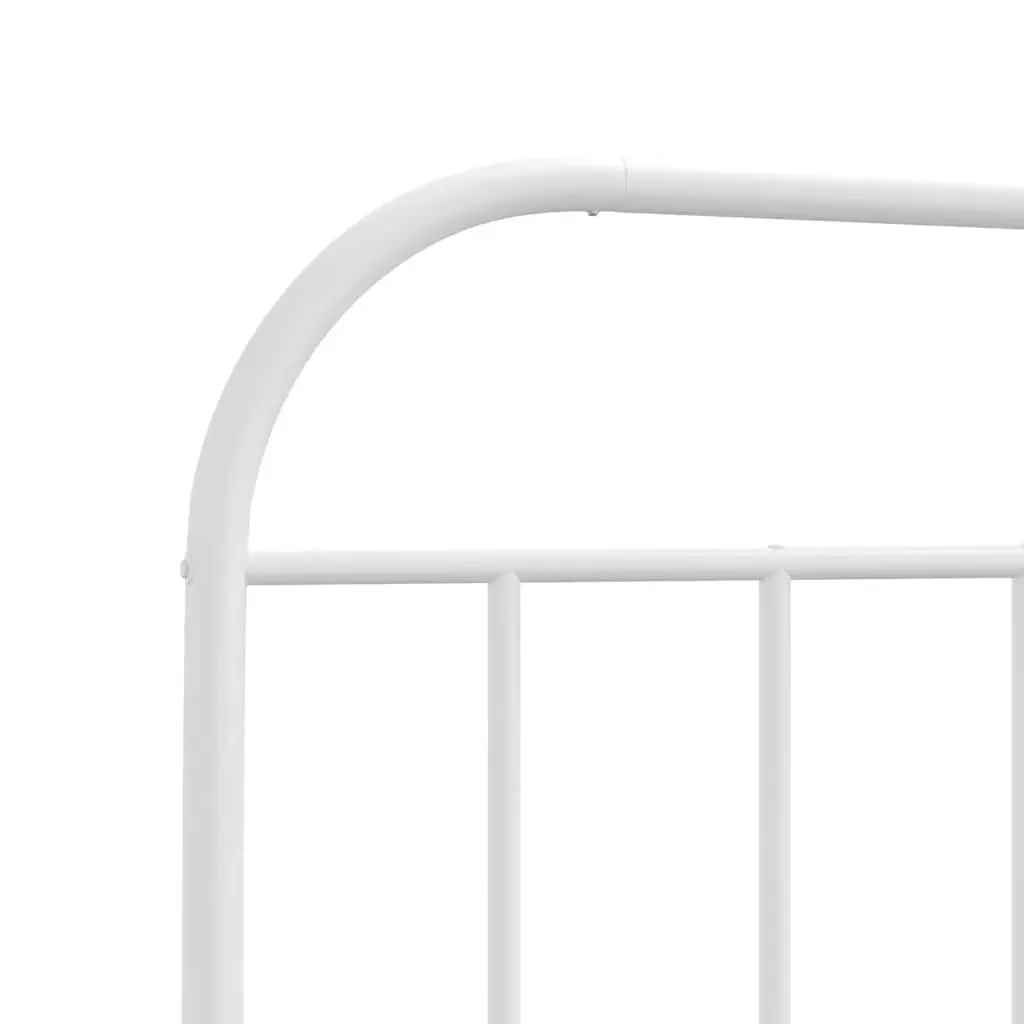 King Single Metal Bed Frame with White Headboard