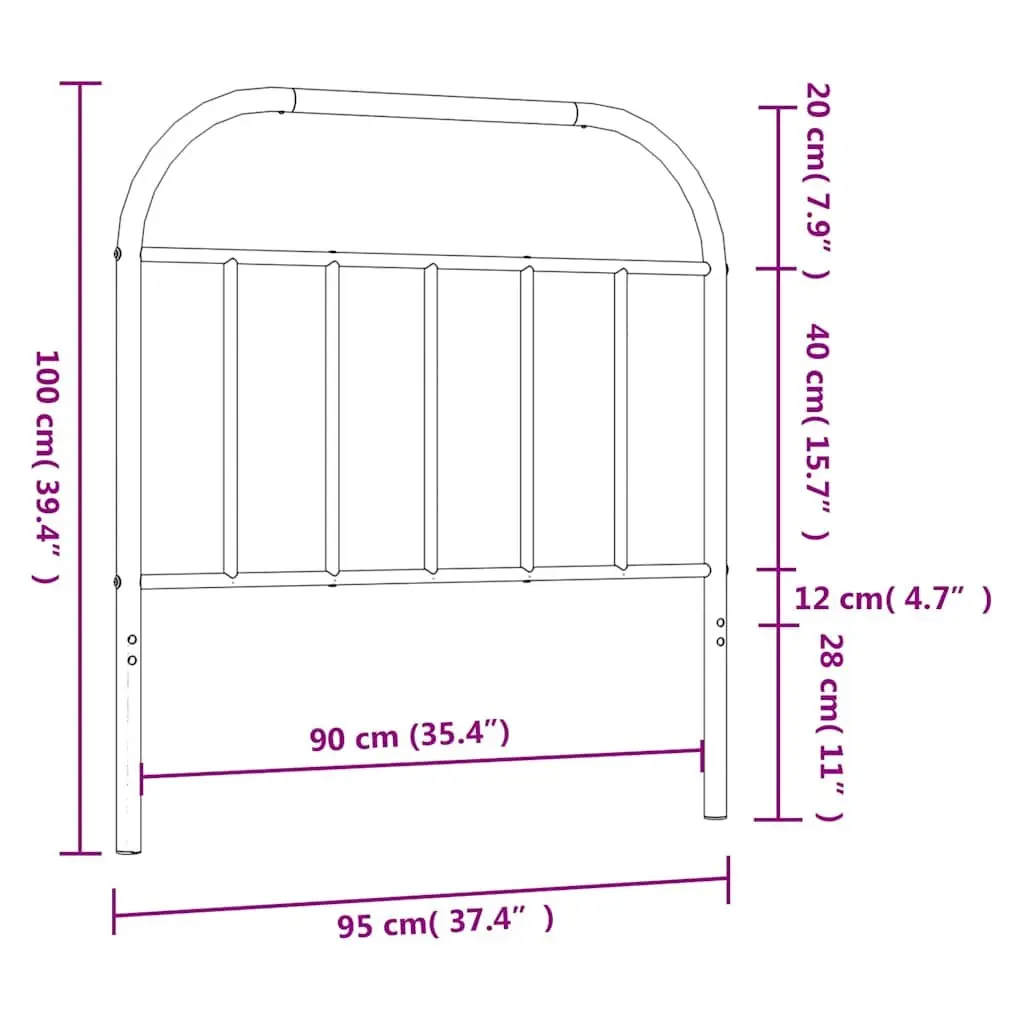 90 cm Metal Headboard for Bedroom Support
