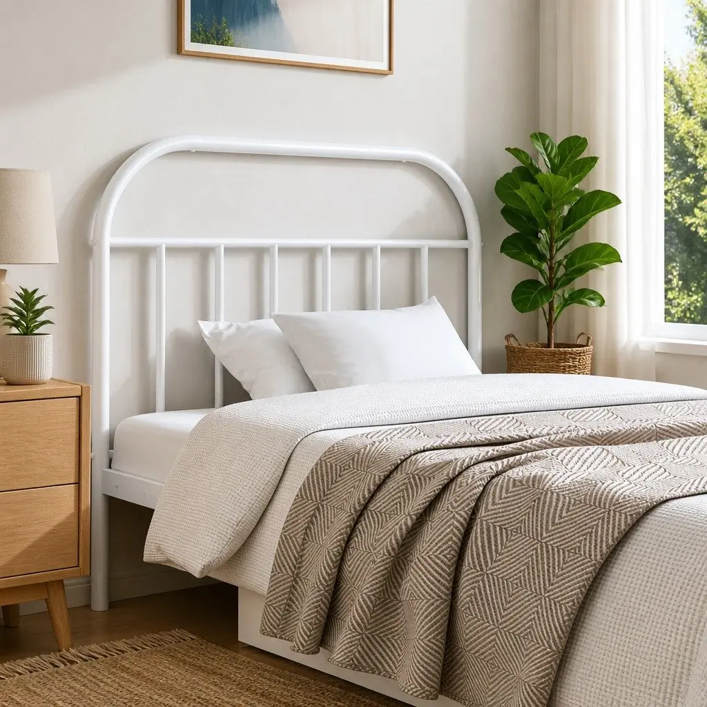 White Metal Headboard 107 cm for Bedroom