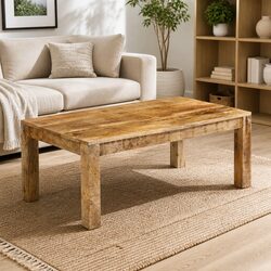 Coffee Table 100x55x40 cm Solid Wood Mango Brown Rustic Vintage Living Room