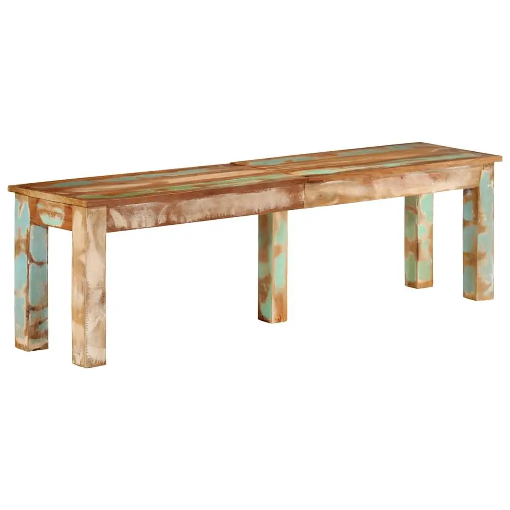 Solid Reclaimed Wood Bench 160x35x46cm for Indoor Use