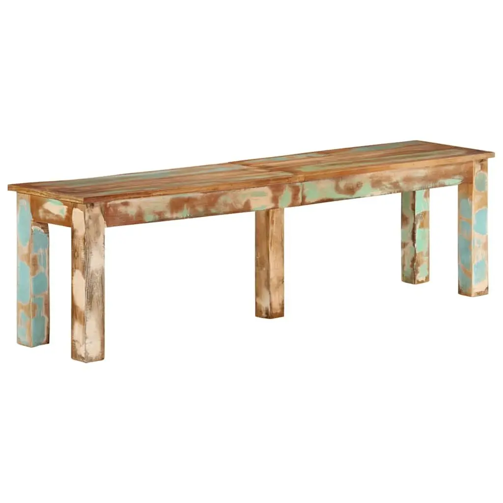 Solid Reclaimed Wood Bench 160x35x46cm for Indoor Use