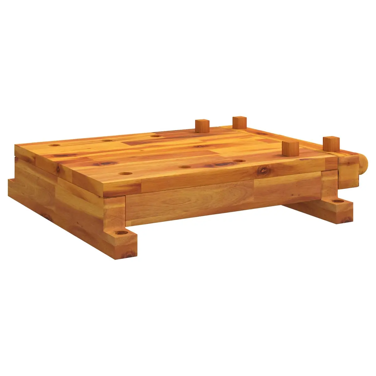 Workbench Surface with Vice Solid Acacia Wood Brown 52x44x9.5 cm Compact Worktop