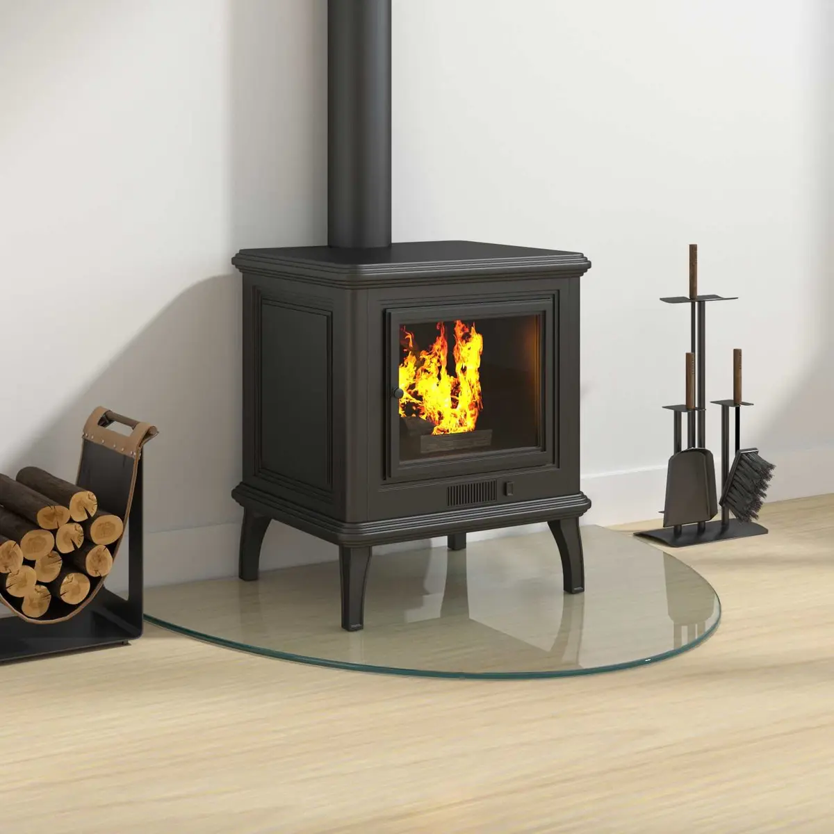 Fireplace Hearth Pad Tempered Glass 800x600mm Transparent