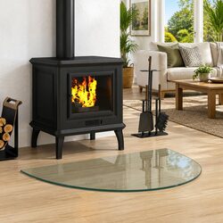Premium Tempered Glass Hearth Pad for Fireplace Protection
