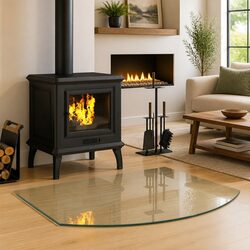 Premium 80 x 60 cm Transparent Glass Fireplace Plate