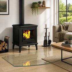 Heat Resistant Fireplace Glass Plate 100 x 60 cm