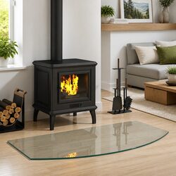 Heat-Resistant Tempered Glass Plate for Fireplaces 100 x 50 cm