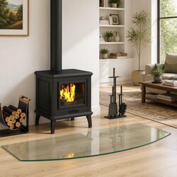 Heat-Resistant Glass Plate Hearth Pad for Fireplaces