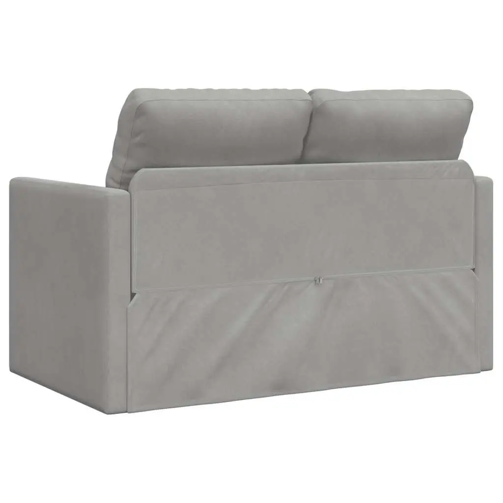 Floor Sofa Bed Velvet 122x204x55cm Grey