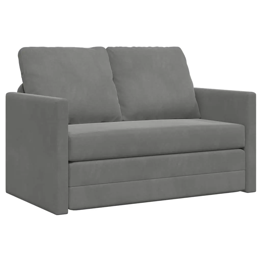 Grey 2-in-1 Convertible Loveseat and Sofa Bed