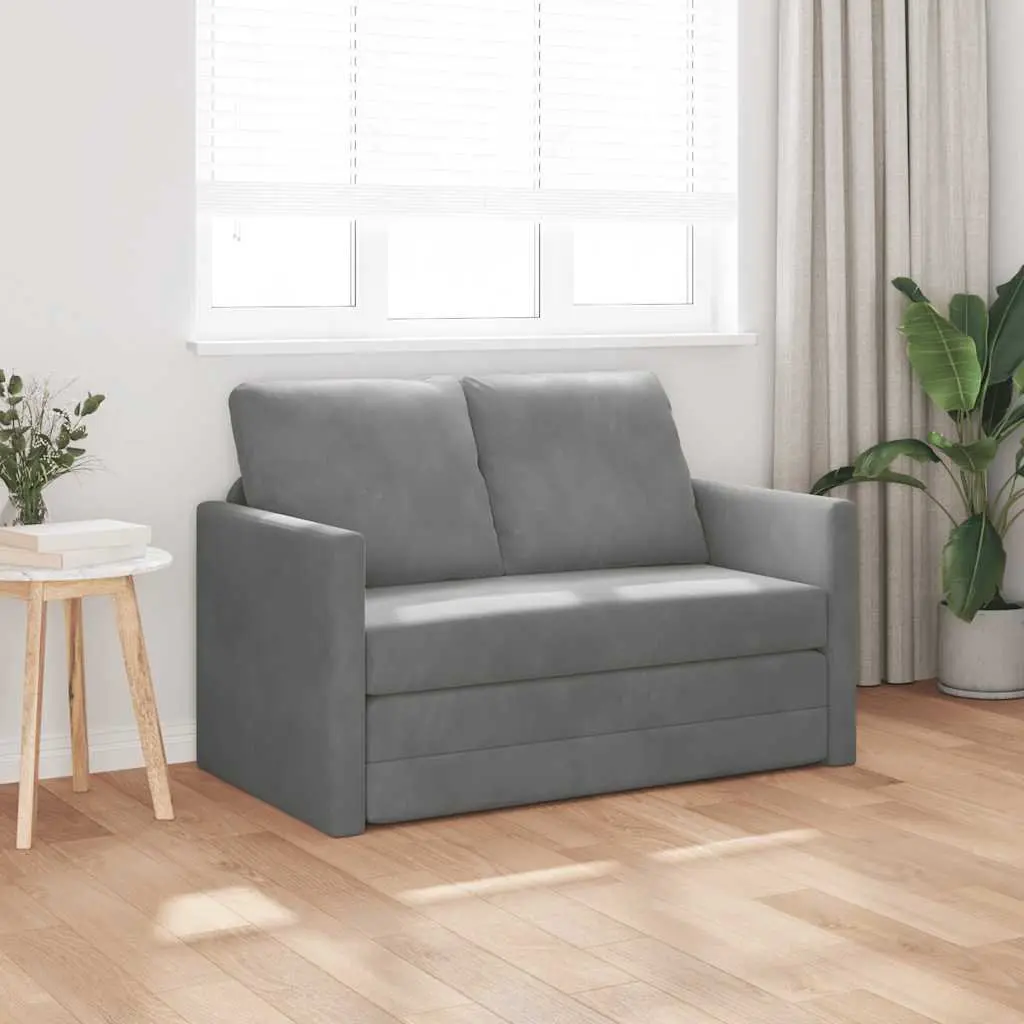 Grey 2-in-1 Convertible Loveseat and Sofa Bed