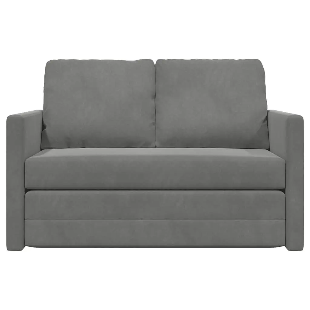 Grey 2-in-1 Convertible Loveseat and Sofa Bed
