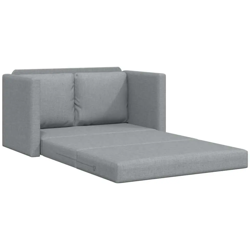 Floor Sofa Bed Fabric 2-in-1 Convertible Loveseat Double Bed Grey