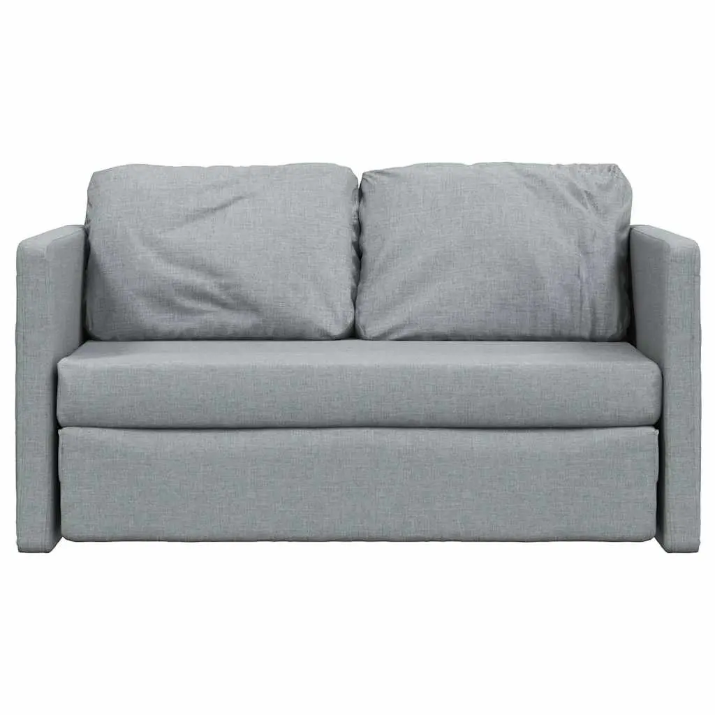 Floor Sofa Bed Fabric 2-in-1 Convertible Loveseat Double Bed Grey
