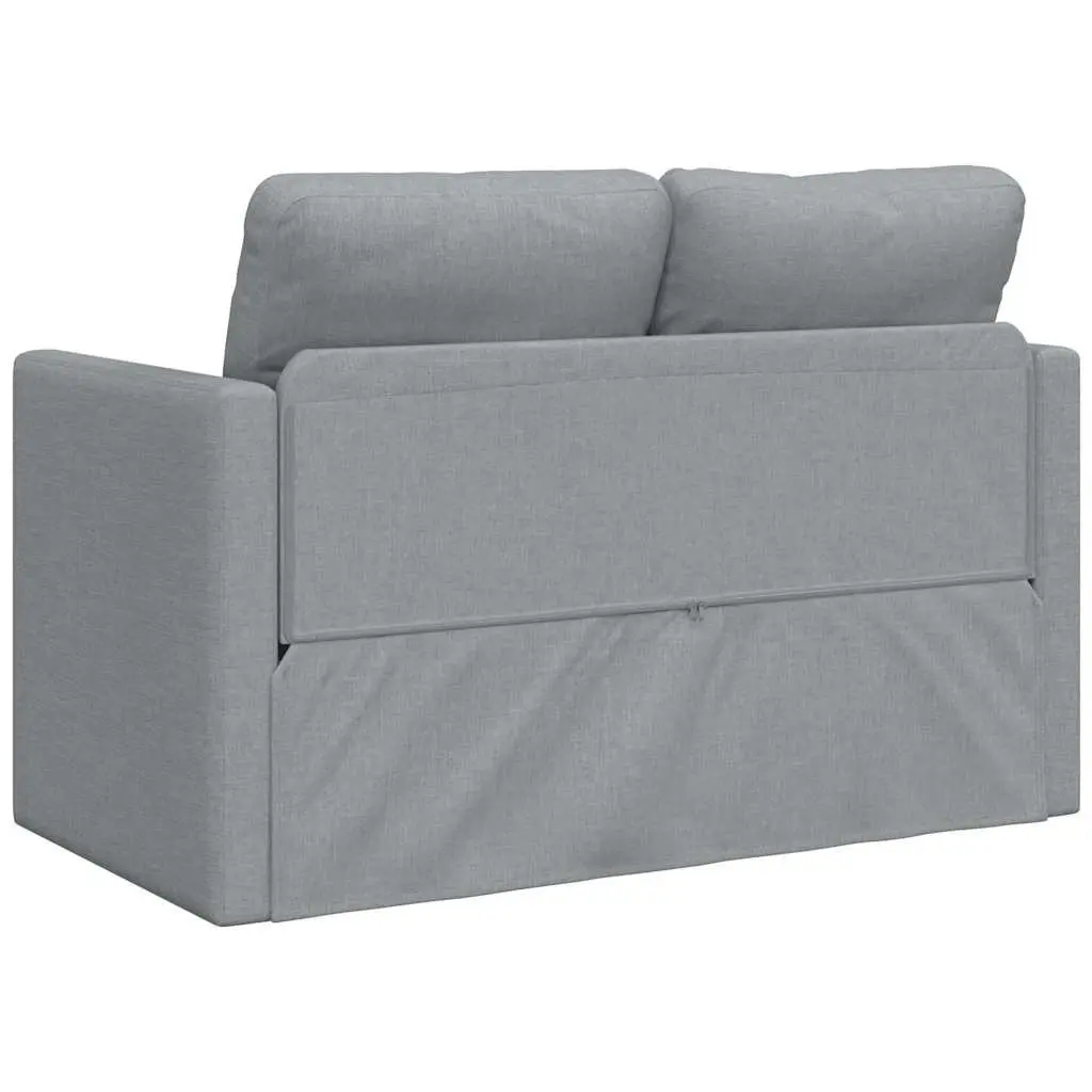 Floor Sofa Bed Fabric 2-in-1 Convertible Loveseat Double Bed Grey