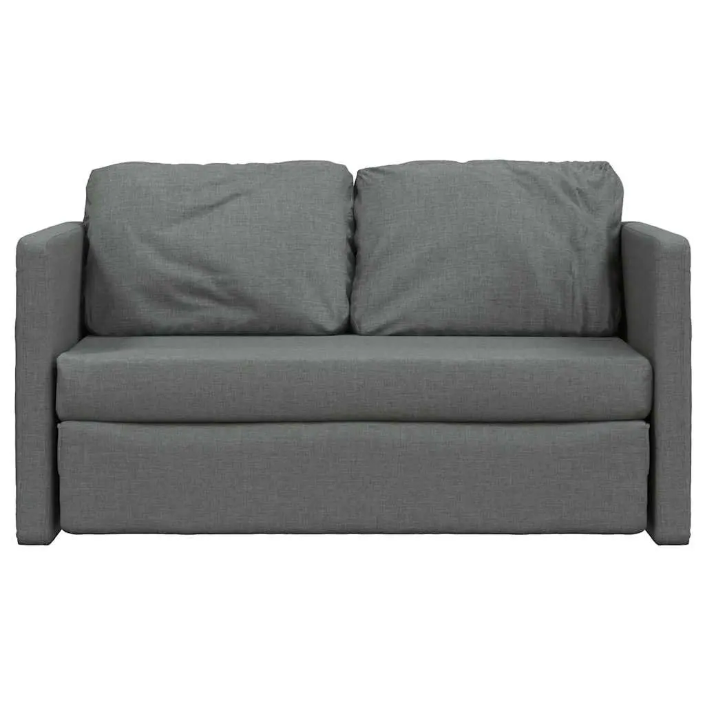 Grey Floor Sofa Bed 2-in-1 Convertible Sleeper Loveseat