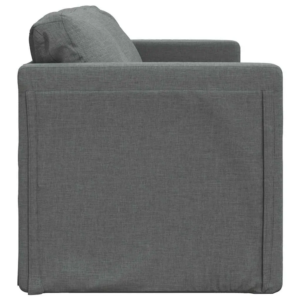 Grey Floor Sofa Bed 2-in-1 Convertible Sleeper Loveseat