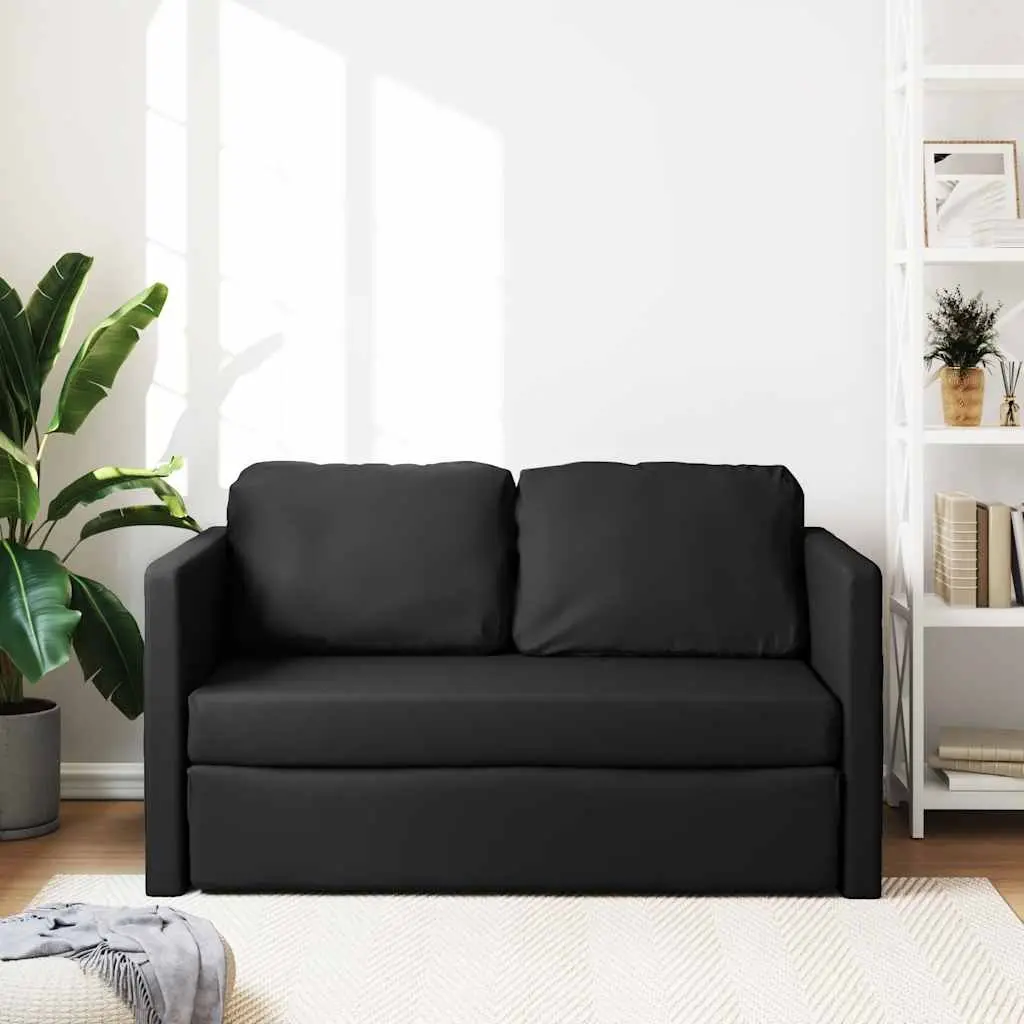 2-in-1 Convertible Floor Sofa Bed in Black