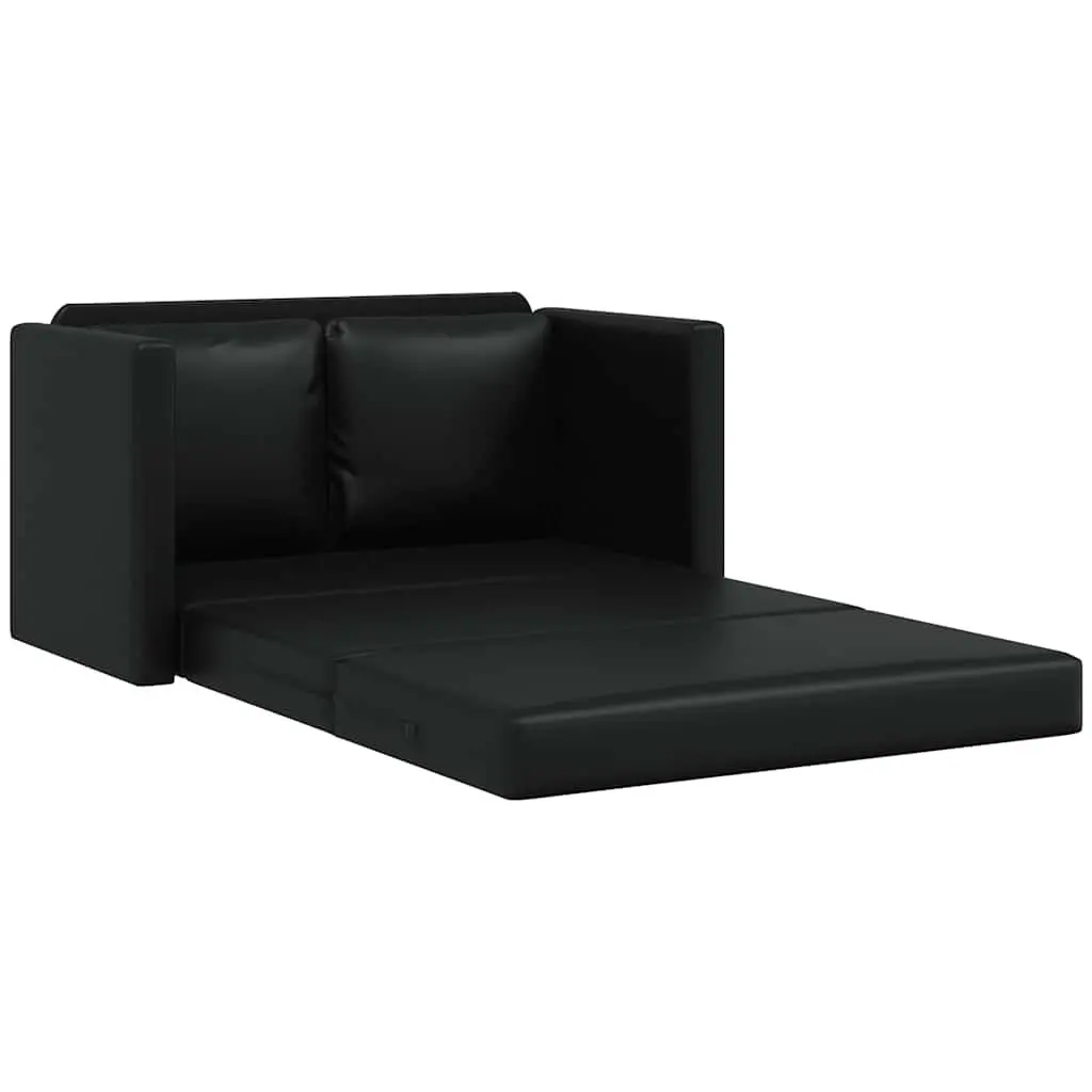 2-in-1 Convertible Floor Sofa Bed in Black