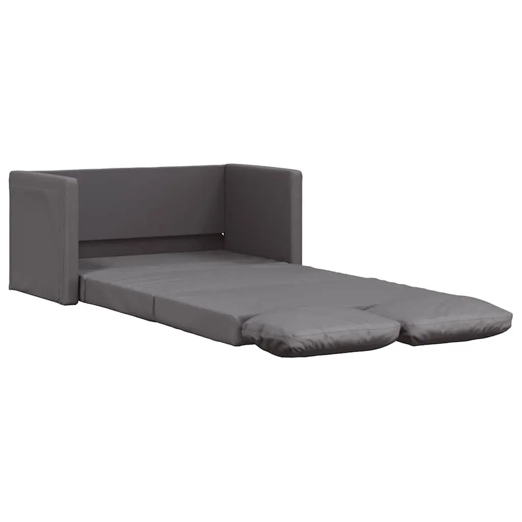 Grey 2-in-1 Convertible Loveseat Floor Sofa Bed