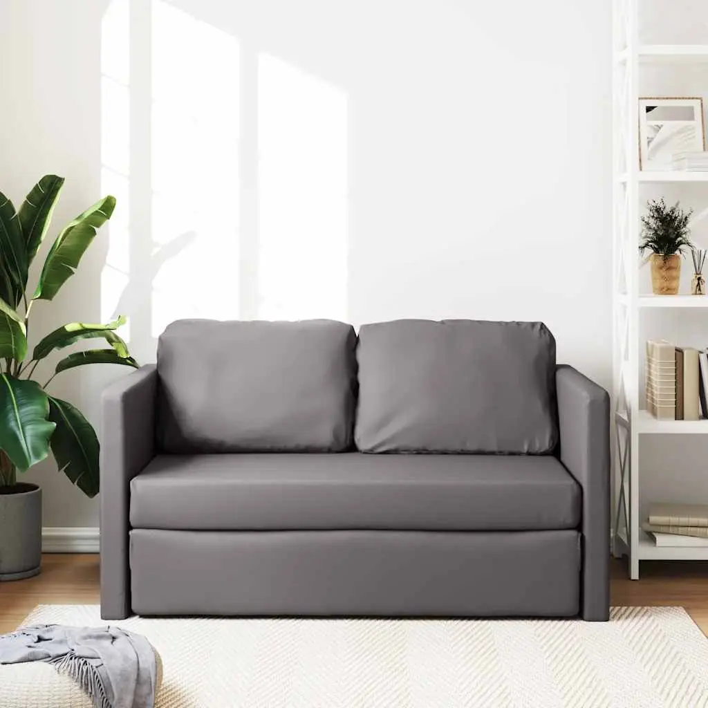 Grey 2-in-1 Convertible Loveseat Floor Sofa Bed